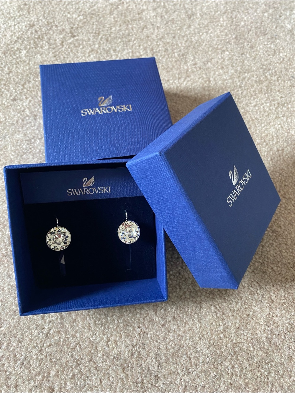 Swarovski Clear Crystal Drop Bella Earrings with Silver Hooks